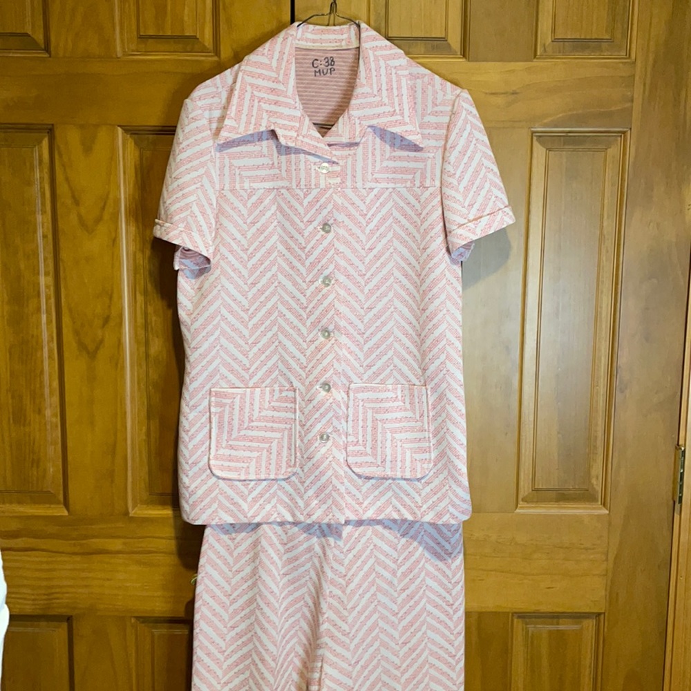 Vintage 60’s 70’s Pink Pant Suit Retro Theater Handmade